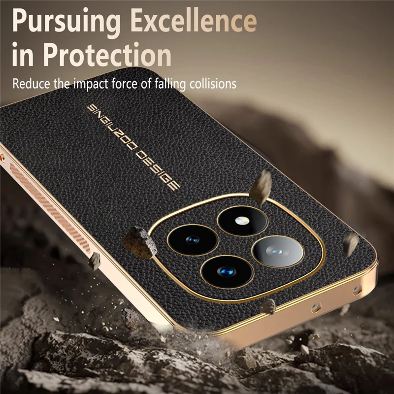 Cover per Xiaomi Redmi Note 14 Pro+ 5G Anti Graffio con Texture Effetto Coccodrillo in TPU e Pelle PU - Nero