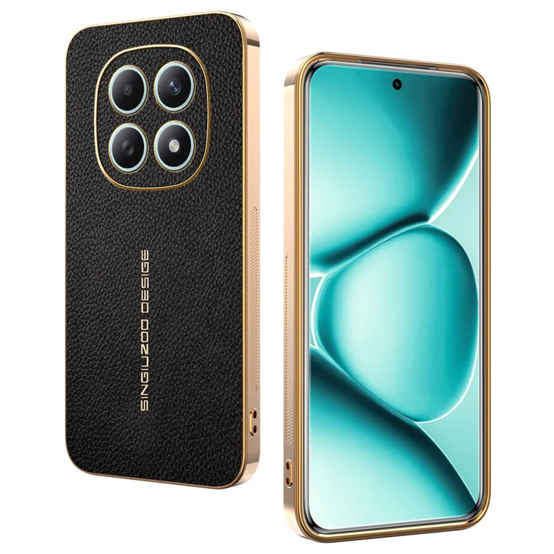 Phone Case For Xiaomi Redmi Note 15 5G (Global)  /  Poco M8 5G Anti Scratch Litchi Texture TPU Leather PU Phone Back Cover - Black