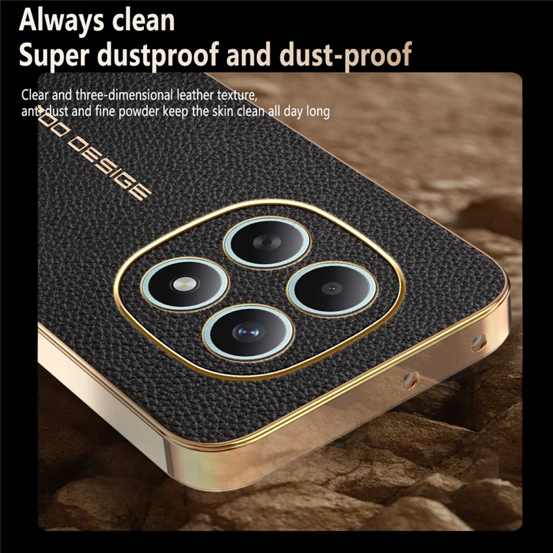 Phone Case For Xiaomi Redmi Note 15 5G (Global)  /  Poco M8 5G Anti Scratch Litchi Texture TPU Leather PU Phone Back Cover - Black