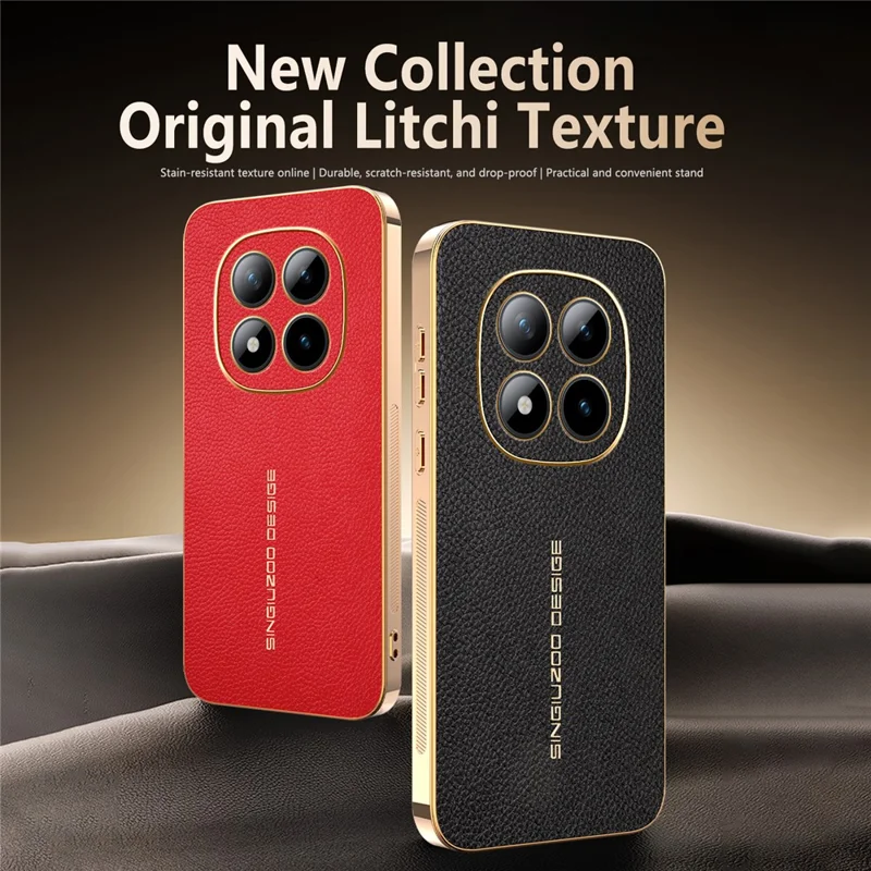 Phone Case For Xiaomi Poco M8 Pro 5G / Redmi Note 15 Pro+ 5G (Global) Anti Scratch Litchi Texture TPU Leather PU Phone Back Cover - Black