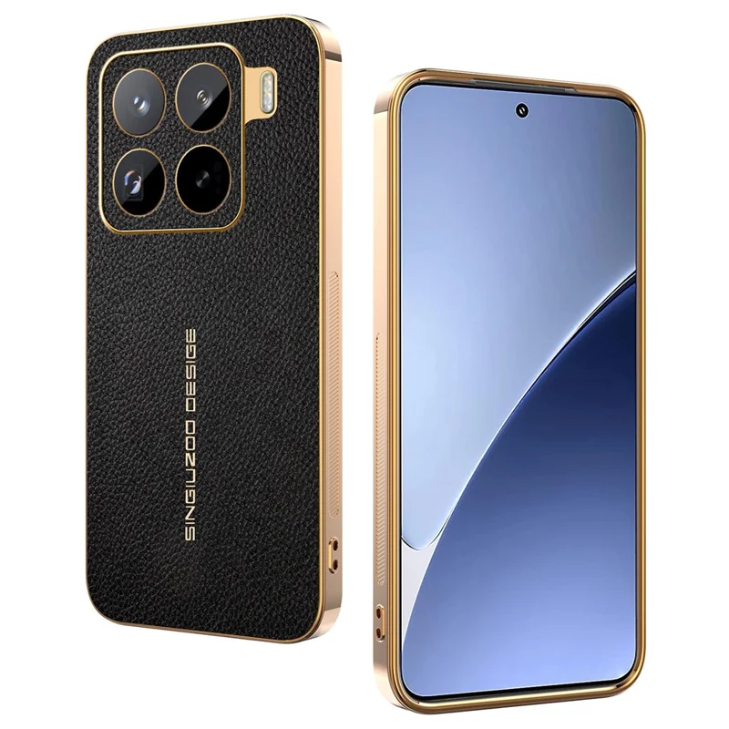 For Xiaomi 15 Pro Case Anti Scratch Litchi Texture TPU Leather PU Phone Back Cover - Black