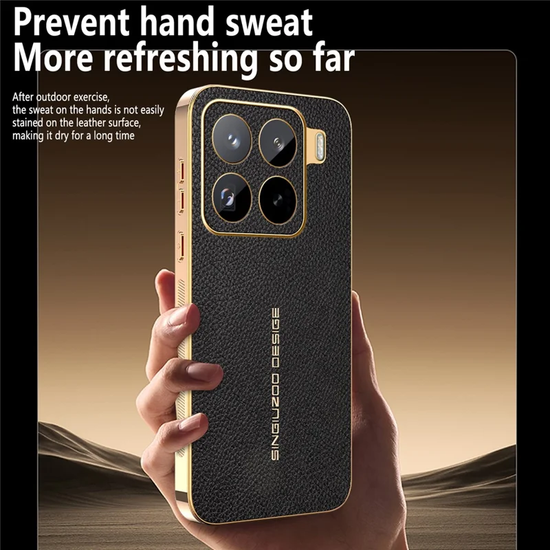 For Xiaomi 15 Pro Case Anti Scratch Litchi Texture TPU Leather PU Phone Back Cover - Black