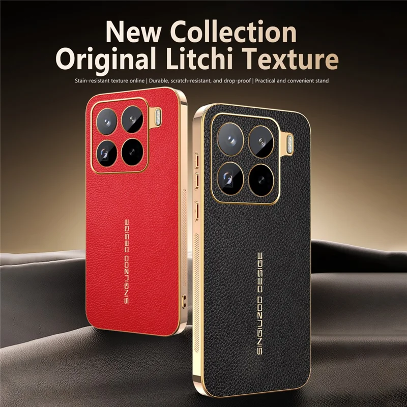 For Xiaomi 15 Pro Case Anti Scratch Litchi Texture TPU Leather PU Phone Back Cover - Black