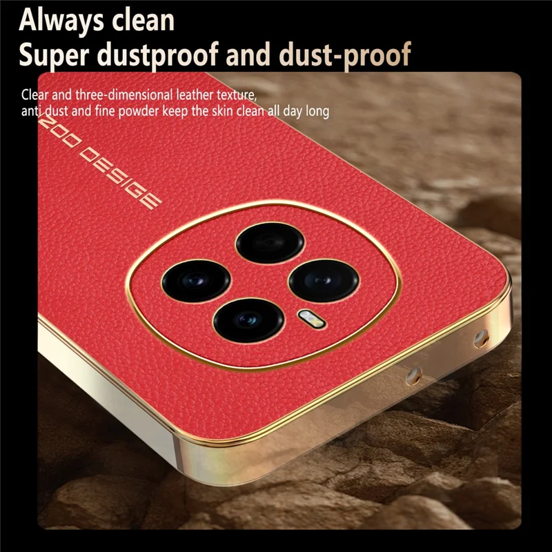 Cover per Honor Magic7 5G Anti Graffio con Texture Effetto Coccodrillo in TPU e Pelle PU - Rosso