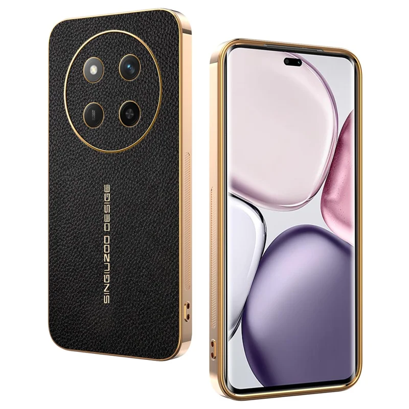 Чехол для телефона Honor X60 Pro 5G / X9c 5G / Magic7 Lite 5G, антицарапины, текстура крокодиловая кожа, ТПУ, кожа ПУ, задняя крышка для телефона - черный