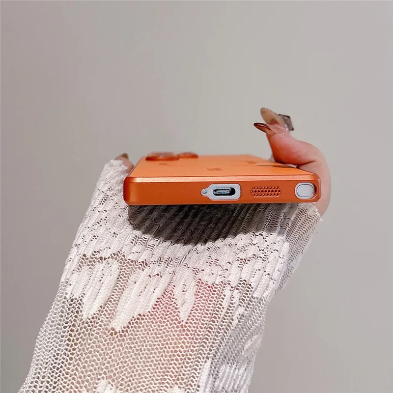 For Samsung Galaxy S25 Ultra Magnetic Case Leather Coated PC + TPU Phone Cover - Orange