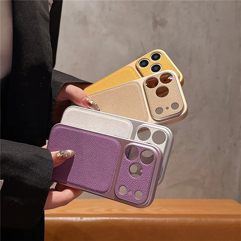 For iPhone 17 Pro Case Precise Cutouts Textured PU Leather Coated PC + TPU Phone Cover - Orange