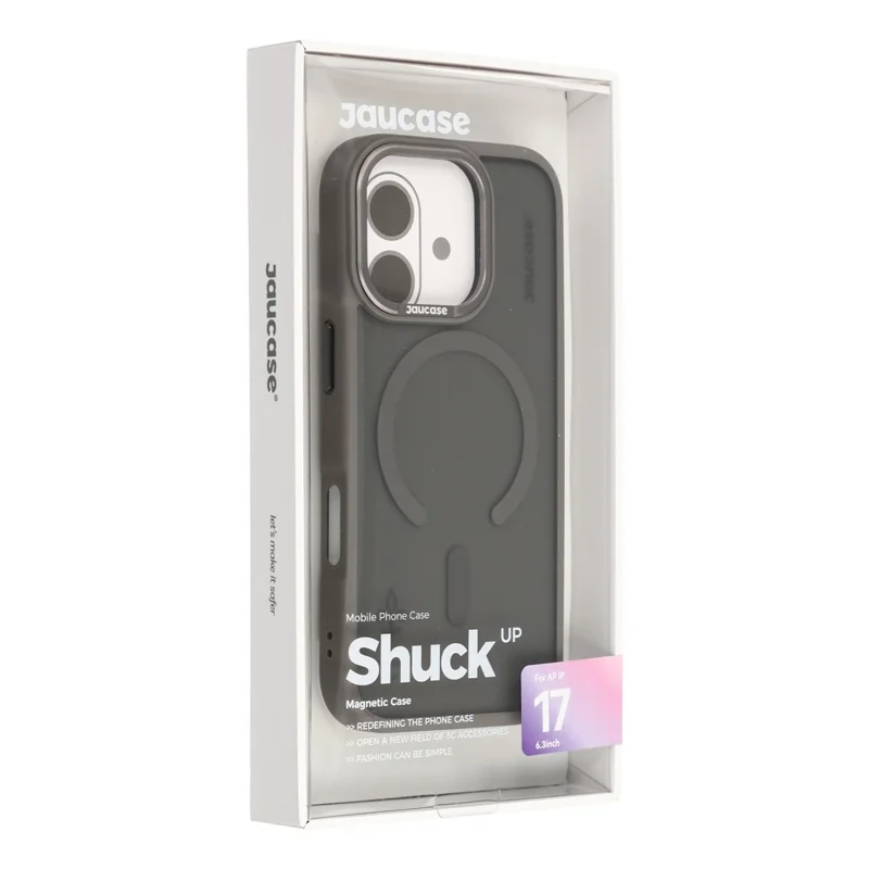 JAUCASE Coque Magnétique pour iPhone 17, Housse Tactile Mate en TPU et PC Compatible avec MagSafe - Gris Titane