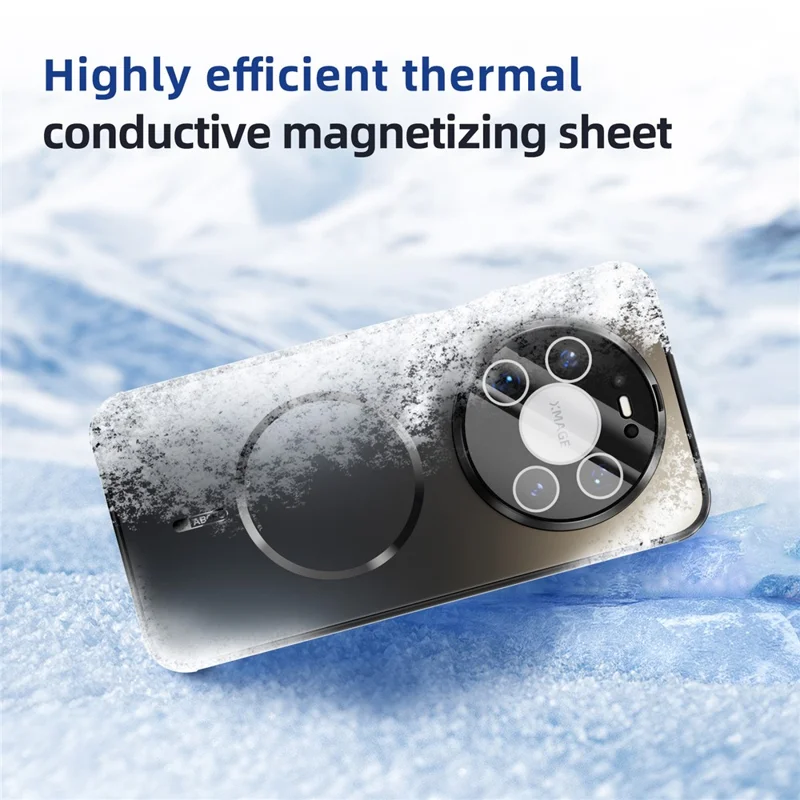 ABEEL For Huawei Mate 80 Pro Max Magnetic Case TPU PC Cooling Matte Phone Back Cover with Lens Film - Black