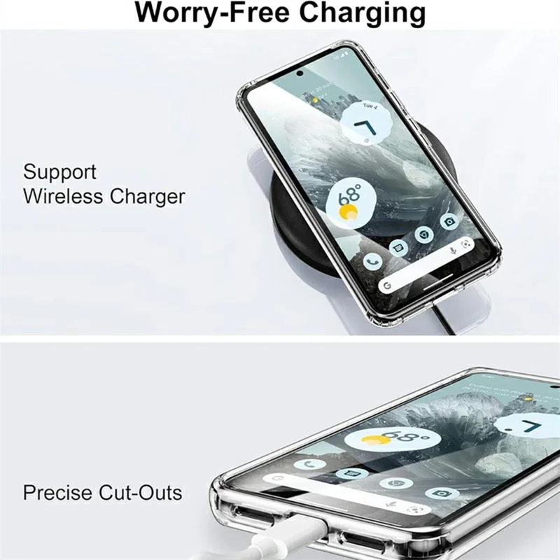 Чехол с магнитом для Google Pixel 9a, прозрачная задняя панель из ТПУ + поликарбоната