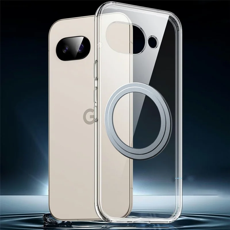 Чехол с магнитом для Google Pixel 9a, прозрачная задняя панель из ТПУ + поликарбоната