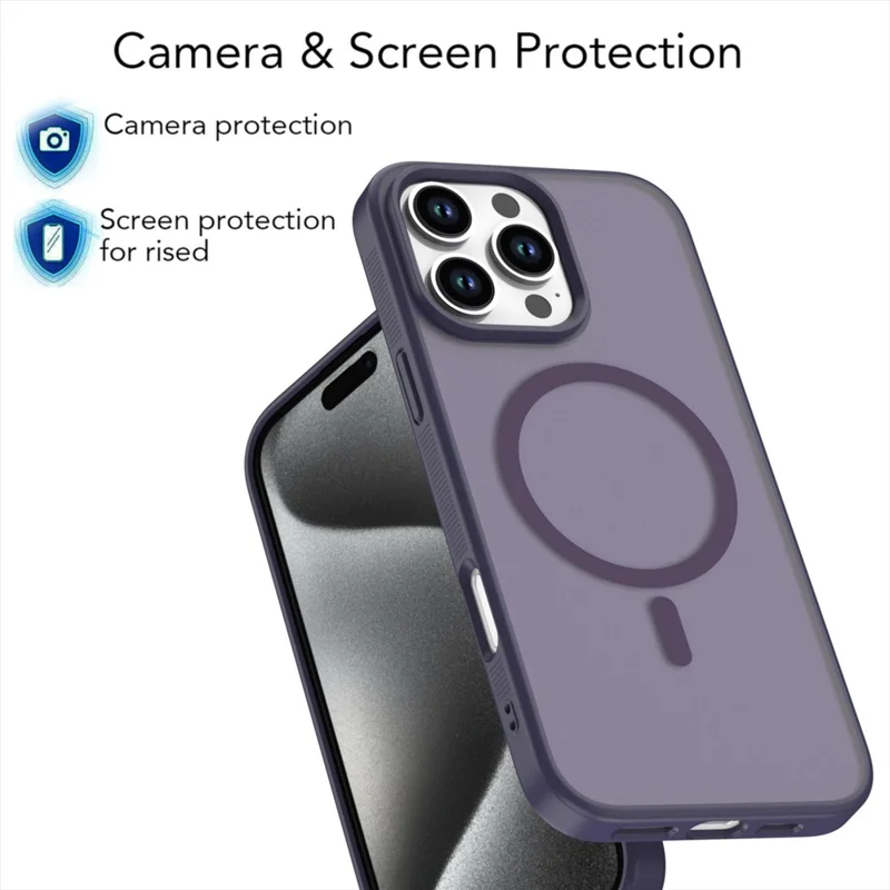 Cover per iPhone 16 Pro Compatibile con MagSafe TPU Acrilico Tocco Morbido - Zaffiro