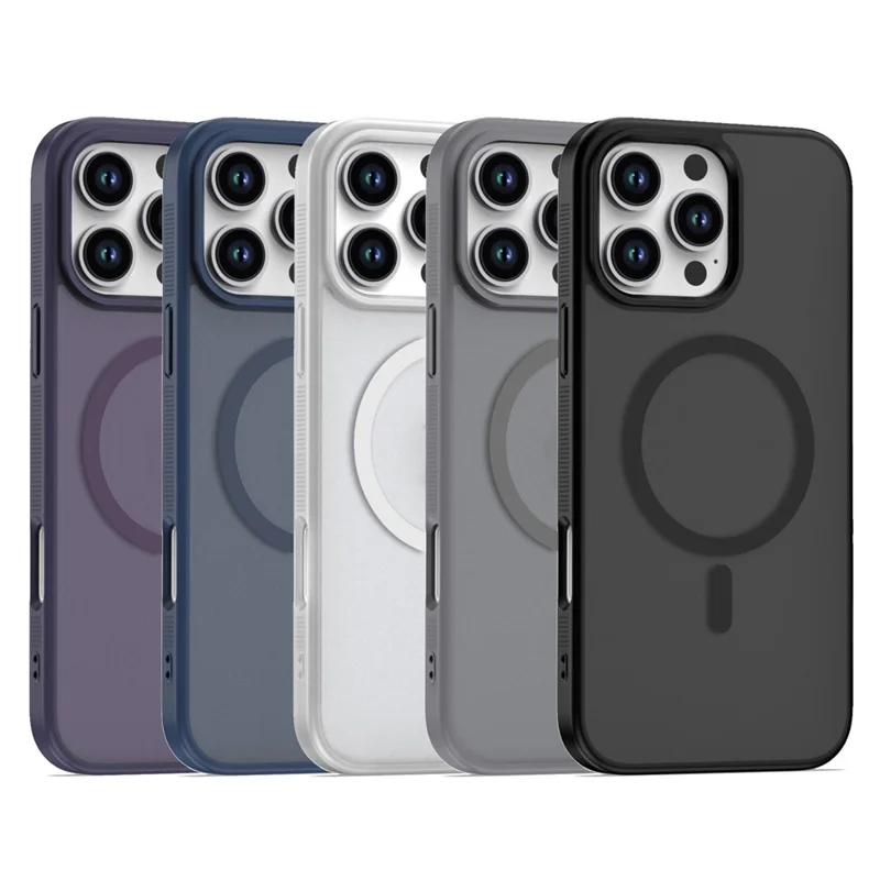 For iPhone 16 Pro Max Case Compatible with MagSafe Skin Touch TPU Acrylic Phone Back Cover - Purple