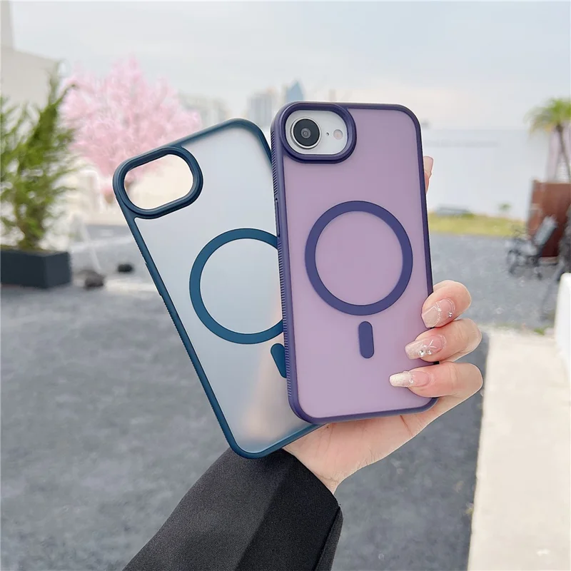 Funda para iPhone 16e Compatible con MagSafe Tacto Suave Funda Trasera de TPU y Acrílico - Gris