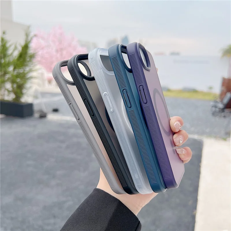 Funda para iPhone 16e Compatible con MagSafe Tacto Suave Funda Trasera de TPU y Acrílico - Gris