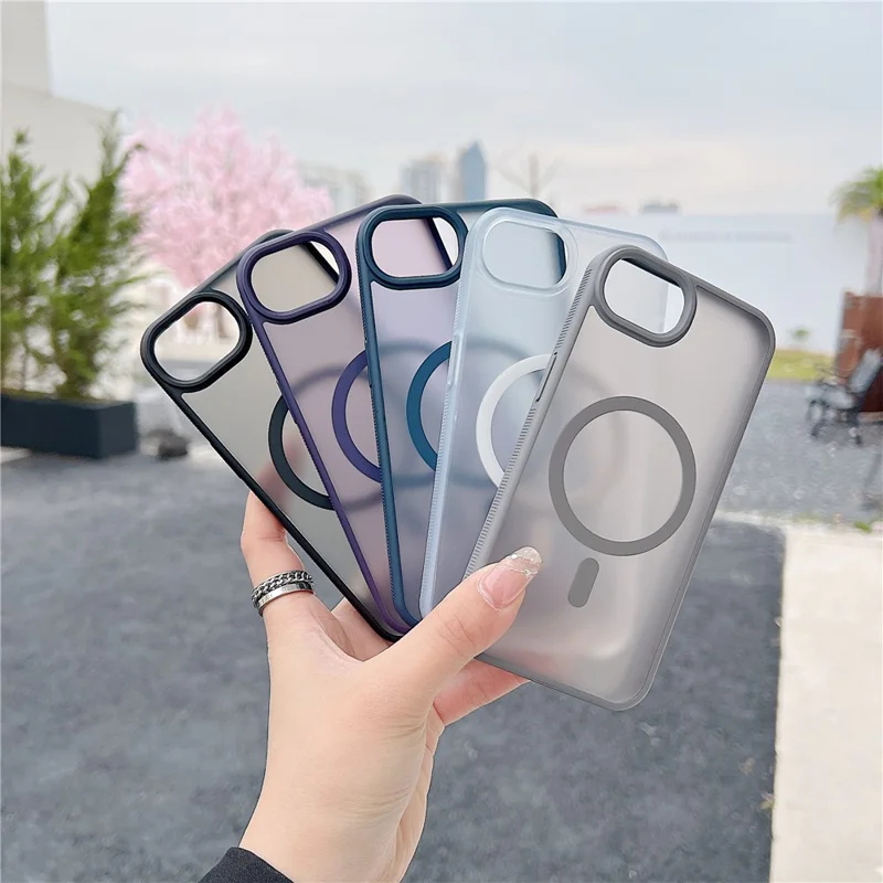 Funda para iPhone 16e Compatible con MagSafe Tacto Suave Funda Trasera de TPU y Acrílico - Gris