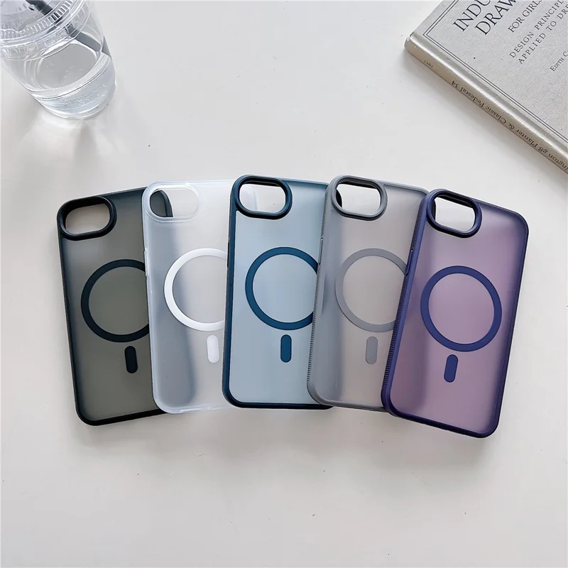 Funda para iPhone 16e Compatible con MagSafe Tacto Suave Funda Trasera de TPU y Acrílico - Gris