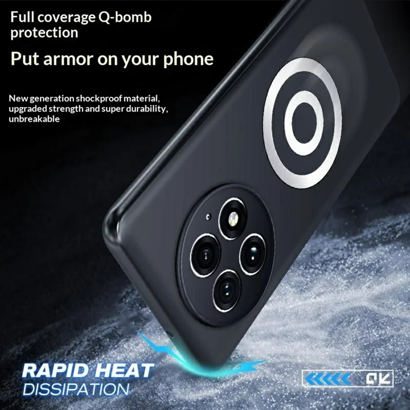 For OnePlus 13 Case Graphene + Brass Heat Dissipation Silicone PC Phone Cover Support Magnetic Car Mount