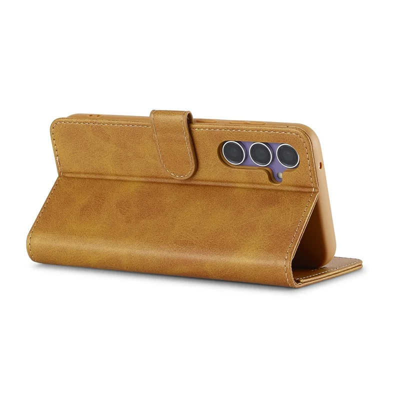 LC.IMEEKE Étui portefeuille pour Samsung Galaxy S26+ avec texture de cuir de veau - Jaune