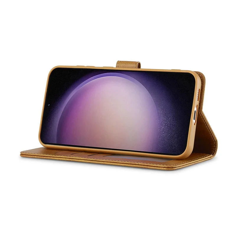 LC.IMEEKE Étui Portefeuille pour Samsung Galaxy A37, Housse en Cuir Texturé Veau - Jaune