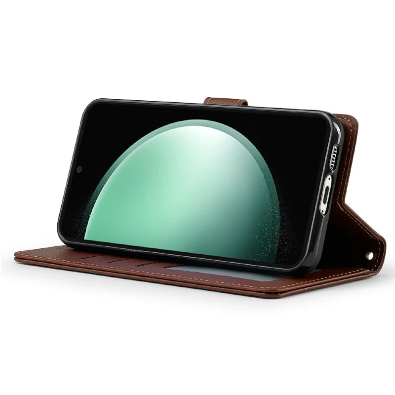 LC.IMEEKE L2 Series for Samsung Galaxy A37 5G Case PU Leather Wallet Detachable Magnetic Phone Cover - Brown