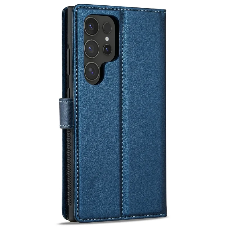 LC.IMEEKE L2 Series for Samsung Galaxy S26 Ultra Case PU Leather Wallet Detachable Magnetic Phone Cover - Blue