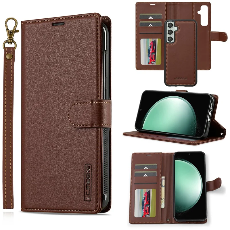 LC.IMEEKE Serie L2 per Samsung Galaxy S26 / S26 Pro Custodia in PU Pelle Portafoglio Staccabile con Cover Magnetica - Marrone