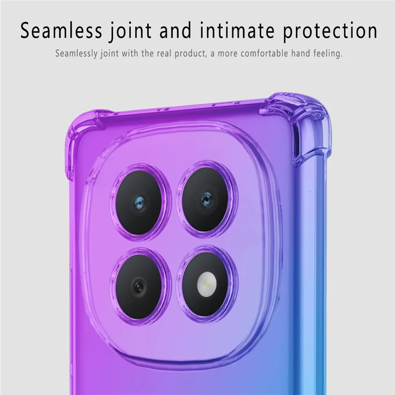 Capa para Xiaomi Redmi Note 15 5G (Global) com Gradiente de Cor em TPU, Capa Antiqueda - Roxo / Azul
