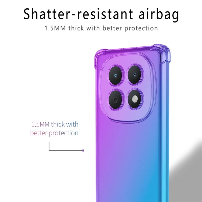 Capa para Xiaomi Redmi Note 15 5G (Global) com Gradiente de Cor em TPU, Capa Antiqueda - Roxo / Azul