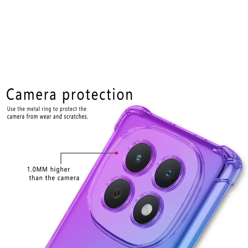 Capa para Xiaomi Redmi Note 15 5G (Global) com Gradiente de Cor em TPU, Capa Antiqueda - Roxo / Azul