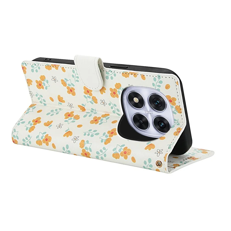 For Xiaomi Redmi Note 15 Pro 4G (Global) Wallet Case Rhombic Floral Design Leather Flip Phone Cover with Strap - A3