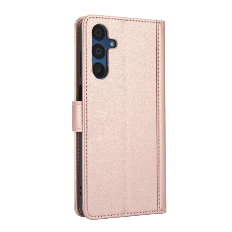 Funda de cuero PU para Samsung Galaxy A17 5G / A17 4G / A26 5G, con soporte, diseño tipo cartera con correa para la mano - Rosa