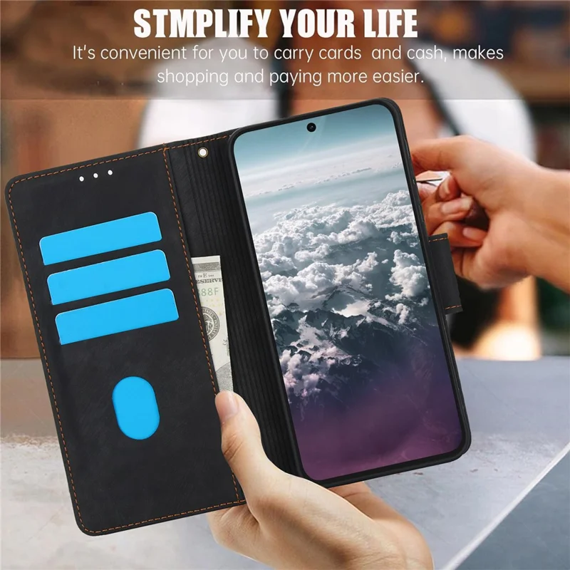 Leather Case for Samsung Galaxy A17 5G / A17 4G / A26 5G Flower Butterfly Wallet Phone Cover with Hand Strap - Black