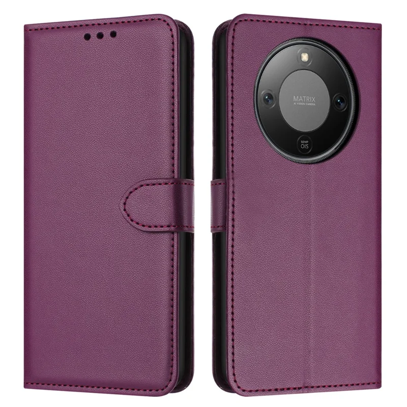 Phone Case For Honor X9d 5G  /  X70 5G  /  Magic8 Lite 5G Stand Wallet Leather Phone Cover with Strap - Purple