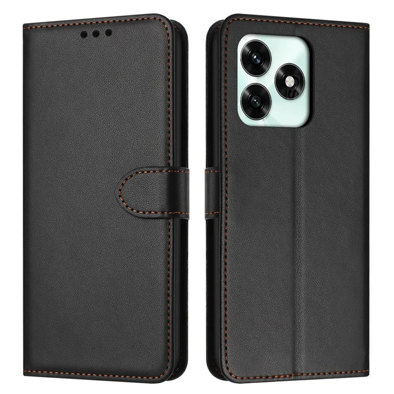 Phone Case For Honor X5c Plus 4G  /  X5c 4G Stand Wallet Leather Phone Cover with Strap - Black
