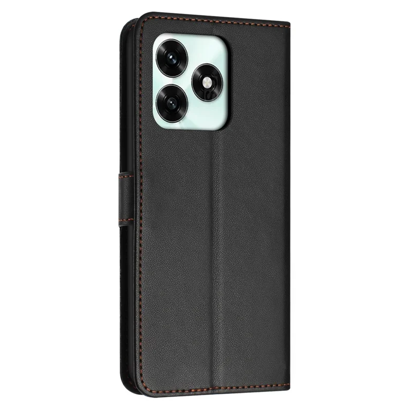 Phone Case For Honor X5c Plus 4G  /  X5c 4G Stand Wallet Leather Phone Cover with Strap - Black