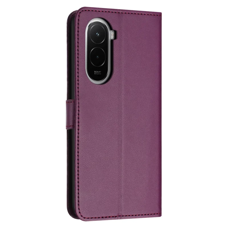 Capa de Telemóvel com Suporte Carteira em Pele para Xiaomi Poco M7 4G (169 mm) com Alça - Roxo