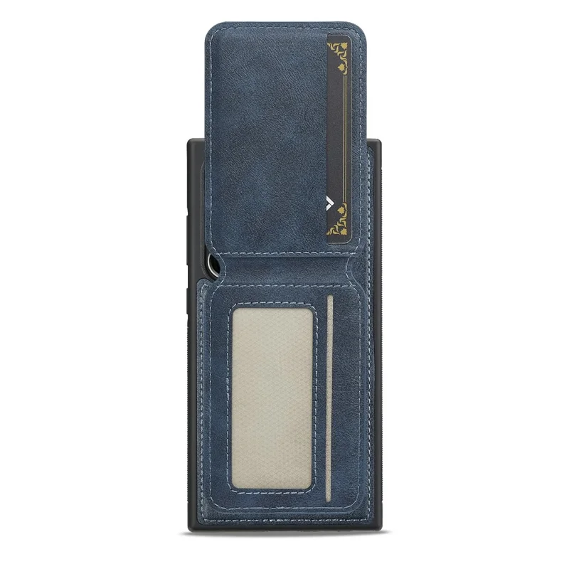 LC.IMEEKE L3 For Samsung Galaxy S26 Ultra Magnetic Case Detachable Card Holder Leather TPU Mobile Cover - Blue