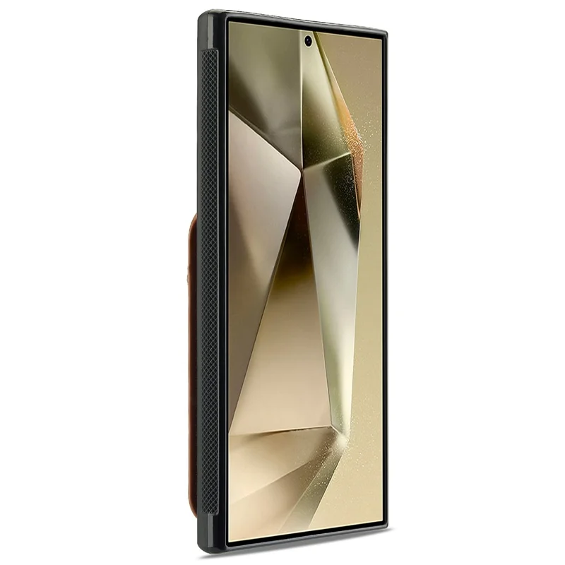 LC.IMEEKE для Samsung Galaxy S26 Ultra магнитный чехол из кожи + задняя панель из ТПУ - коричневый