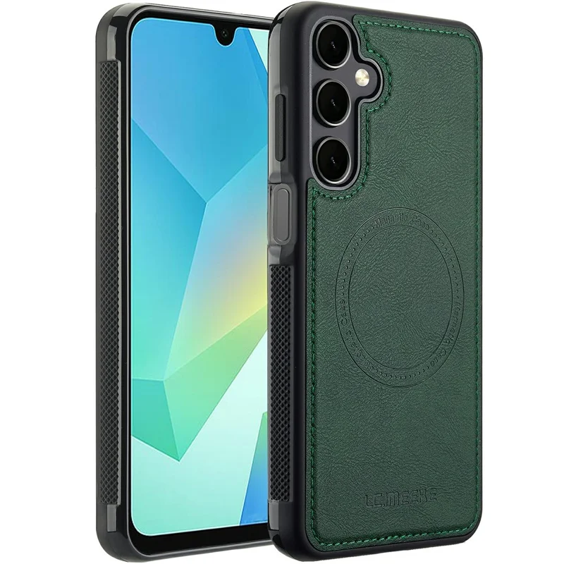 LC.IMEEKE For Samsung Galaxy A57 5G Magnetic Case Leather+TPU Back Cover - Green