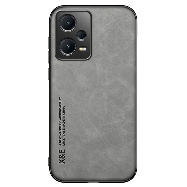 X&E For Xiaomi Redmi Note 12 Pro 5G / Note 12 Pro Speed 5G / Poco X5 Pro 5G Skin-friendly Magnetic Phone Cover Scratch-resistant Smartphone Case with Built-in Metal Sheet - Grey