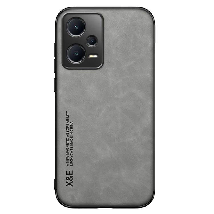 X&E Para Xiaomi Redmi Note 12 Pro+ 5G Funda Magnética a Prueba de Choques con Sensación de Piel - Gris
