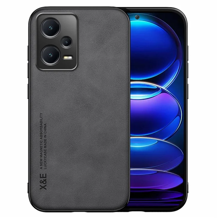 X&E Para Xiaomi Redmi Note 12 Pro+ 5G Funda magnética a prueba de golpes para teléfono celular con sensación de piel táctil - Negro