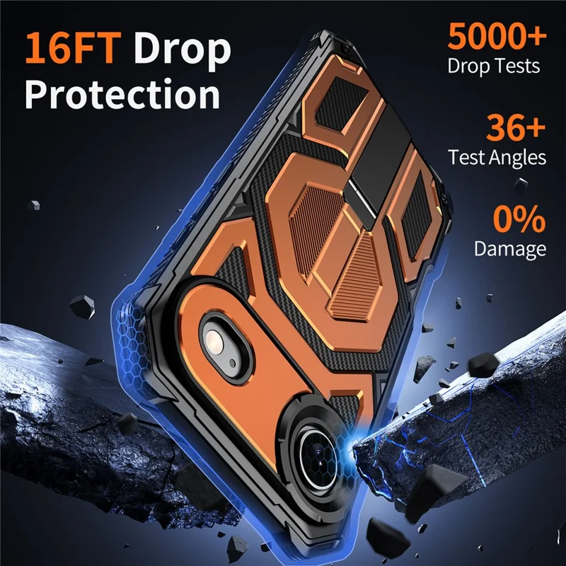 Etui magnetyczne na iPhone Air TPU + PC z podstawką, ochrona przed upadkiem - Pomarańczowy