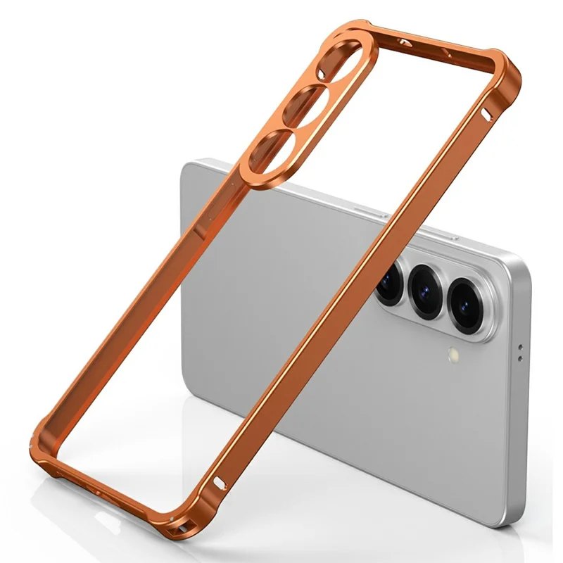Cover para bumpers para Samsung Galaxy S26 / S26 Pro, marco de aleación con marco para lente de cámara - Naranja