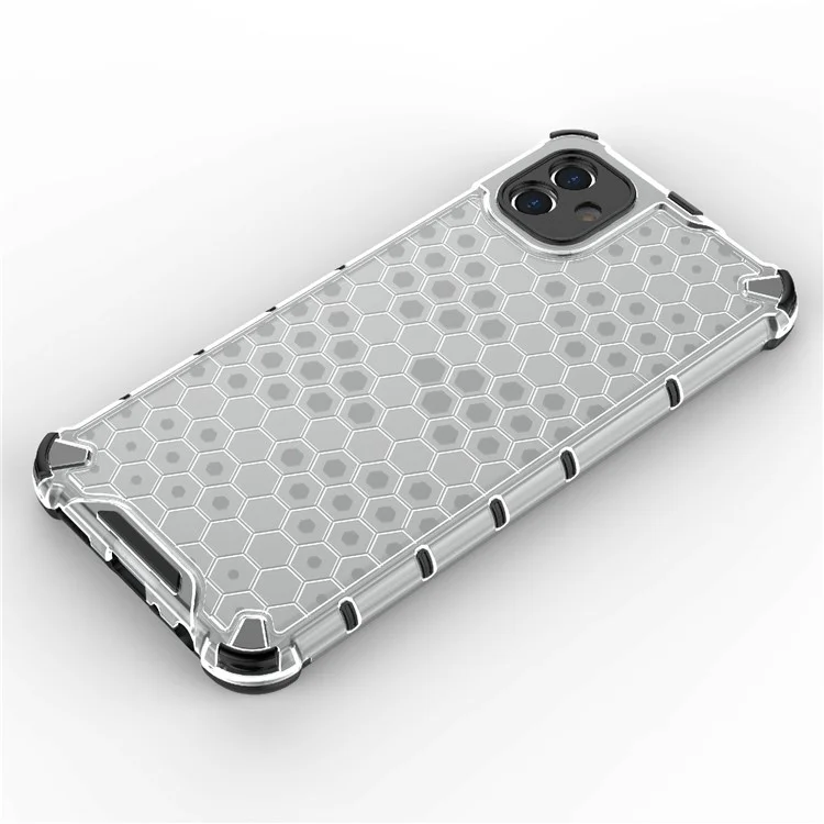 For Samsung Galaxy A04 4G (164.4 x 76.3 x 9.1 mm) TPU + PC Protective Case Honeycomb Texture Drop-proof Back Cover - Grey