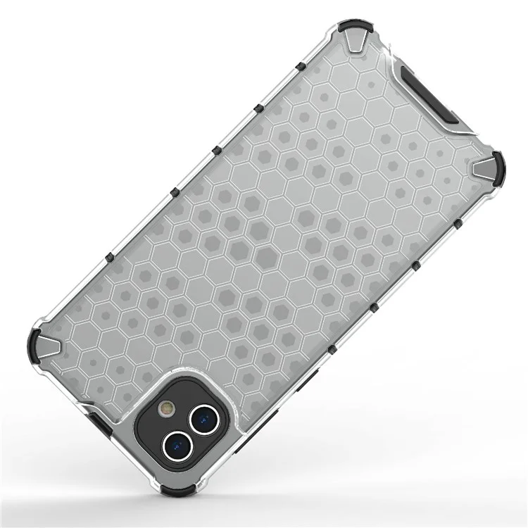 For Samsung Galaxy A04 4G (164.4 x 76.3 x 9.1 mm) TPU + PC Protective Case Honeycomb Texture Drop-proof Back Cover - Grey