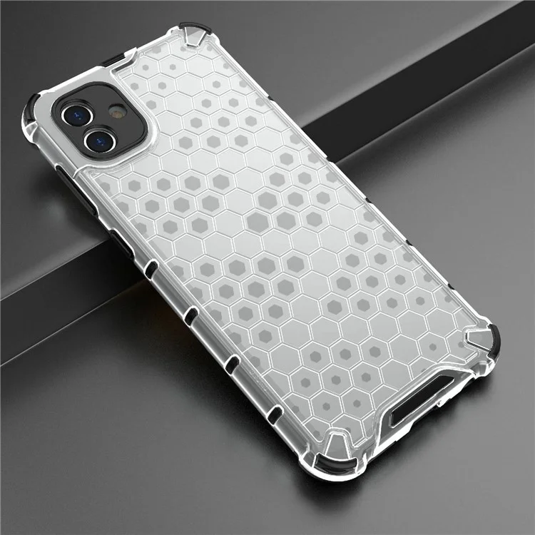 For Samsung Galaxy A04 4G (164.4 x 76.3 x 9.1 mm) TPU + PC Protective Case Honeycomb Texture Drop-proof Back Cover - Grey