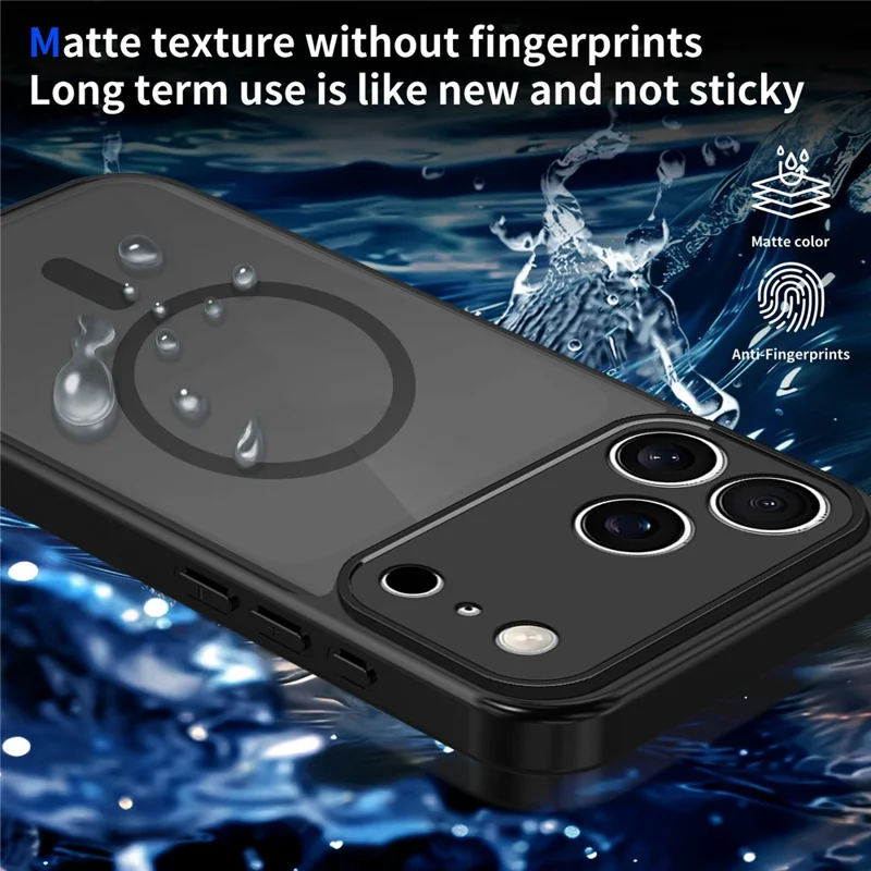 Capa Magnética para iPhone 17 Pro com Toque Suave Mate Translúcida em PC + TPU, Proteção Contra Quedas