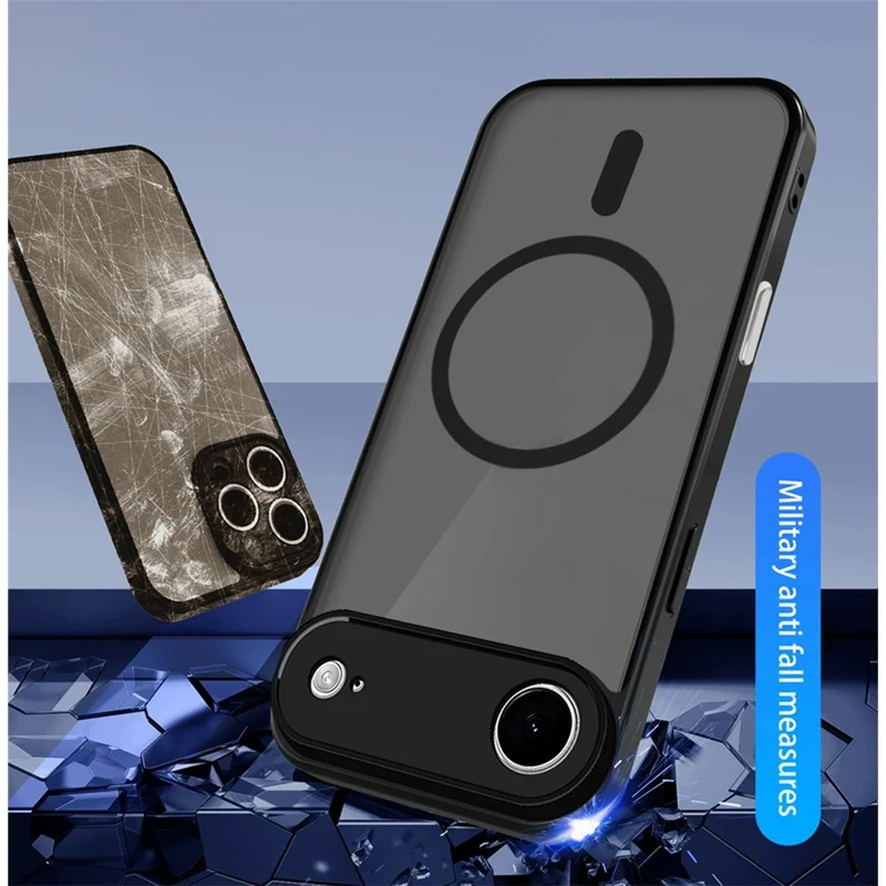 Магнитный прозрачный чехол для iPhone 17 Air с матовой текстурой, PC + TPU, защита от падений